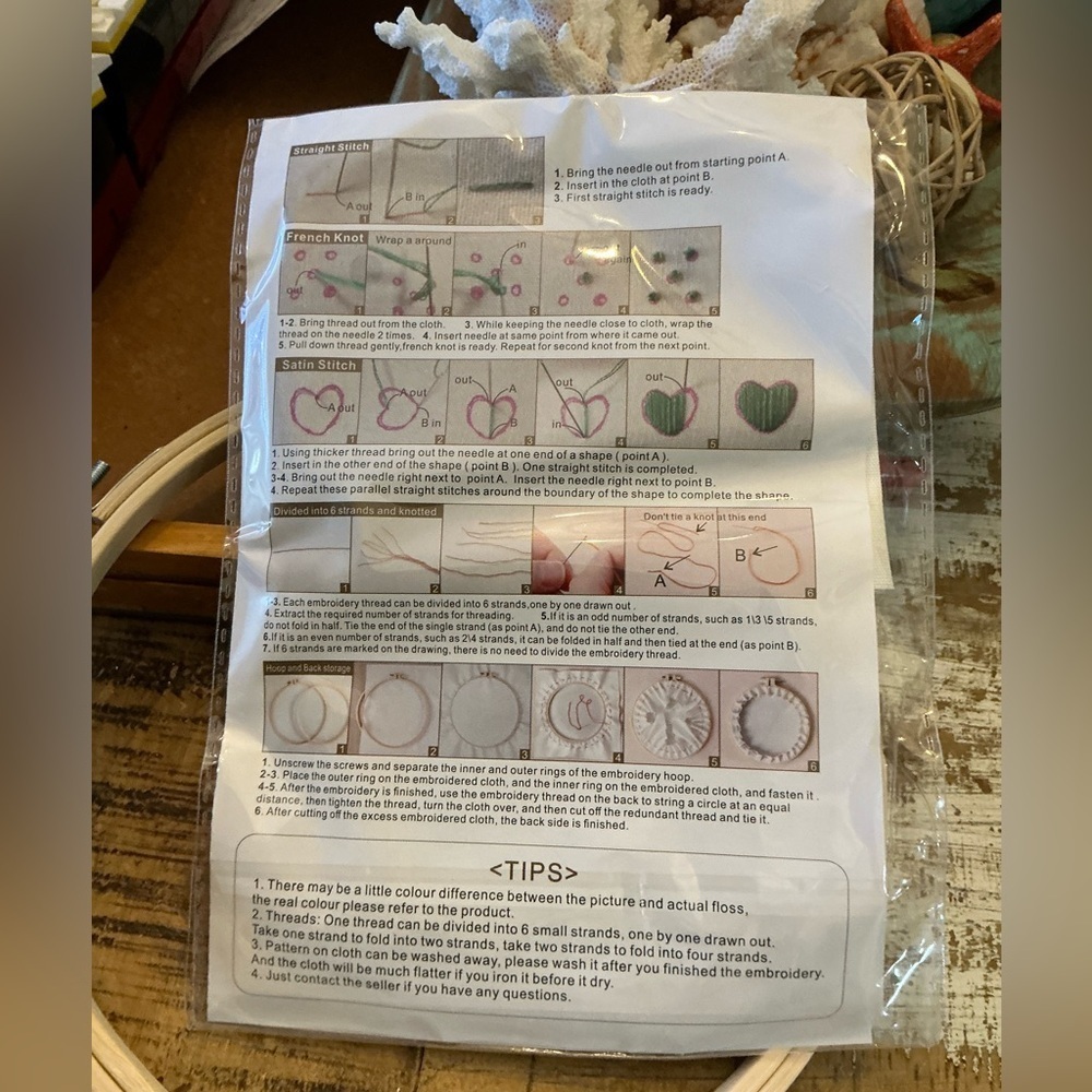 DIY Embroidery Art Kit with Floral and Bee Design - Picture 2 of 2